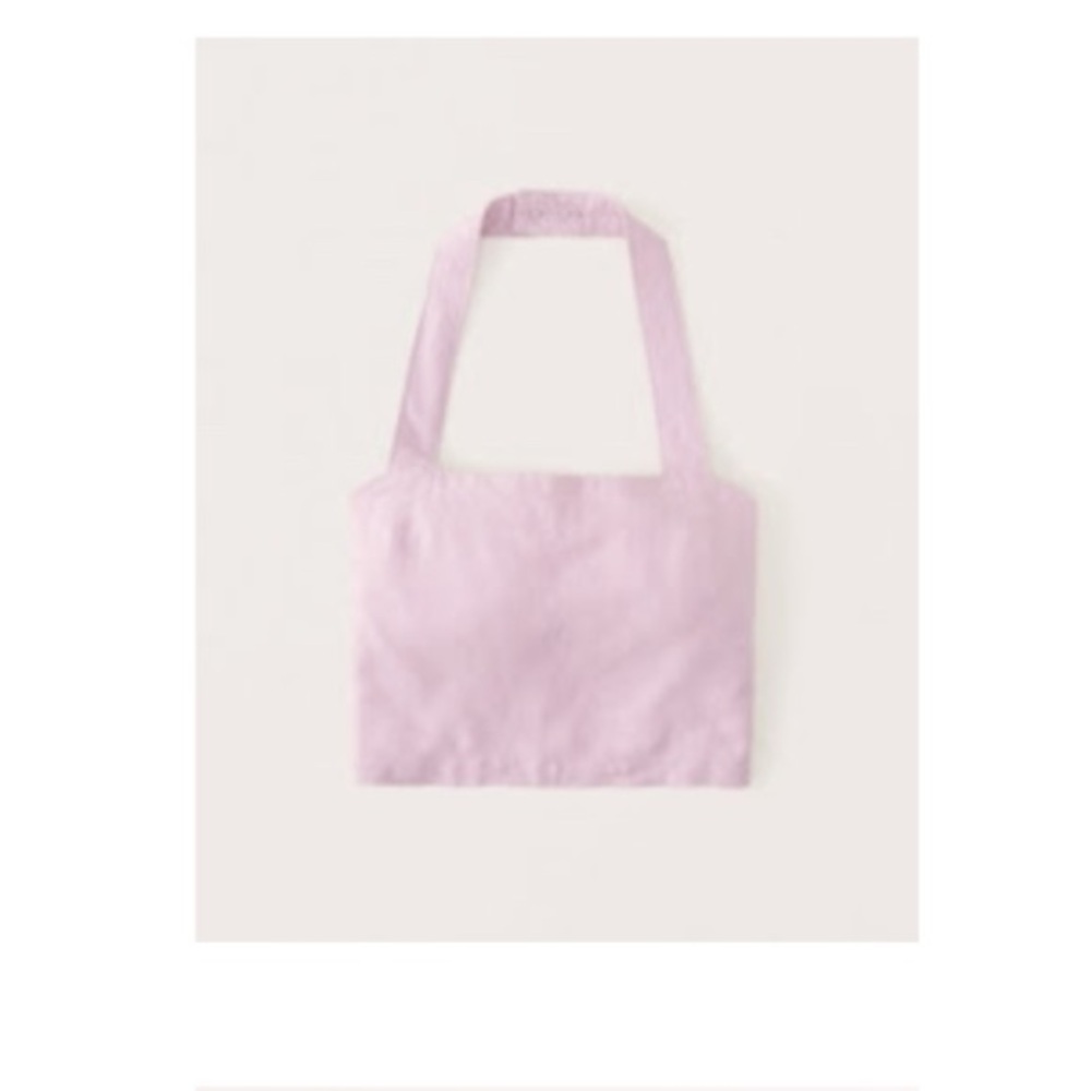 Light Pink Abercrombie Linen Crop Top